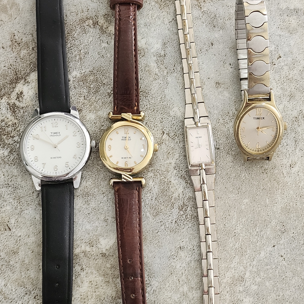 Timex Watch Collection - Black, Brown, Gold, Silver